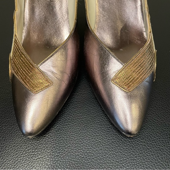 Via Moda metallic leather heels size 8.5 - Picture 4 of 8